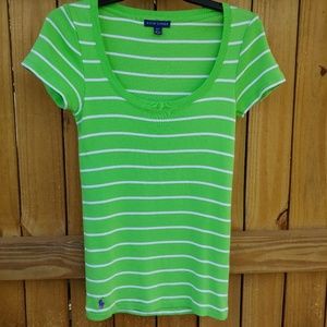 Ralph Lauren t-shirt lime green and white stripes